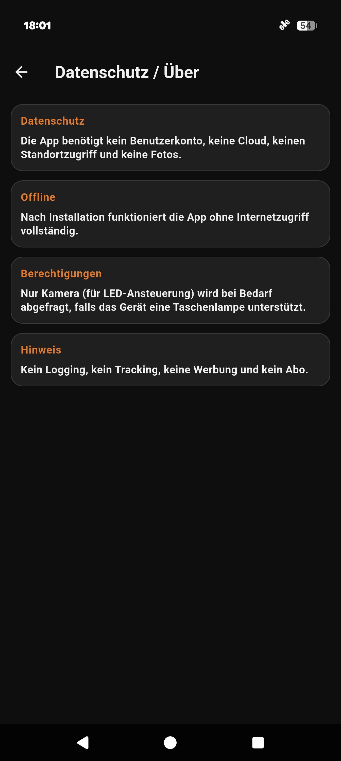 Datenschutz- und App-Informationen in mLIGHTwh